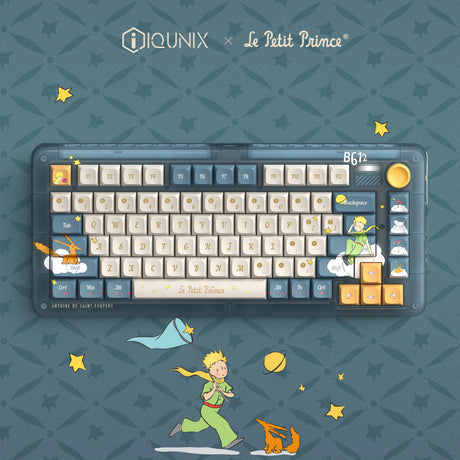 Bezprzewodowa klawiatura mechaniczna Iqunix Zx75 Sky Meet (niebieska, układ amerykański (qwerty), iqunix Silent Rose, 75%, diody RGB, możliwość wymiany podczas pracy, podwójny strzał pbt, 2,4 GHz | bluetooth 5.1 | USB-C)