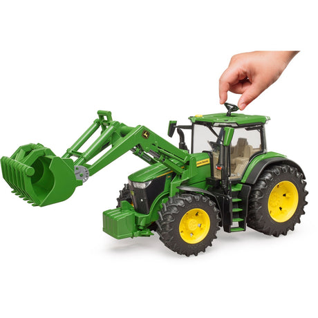Bruder John Deere 7R 350 z modelem pojazdu z ładowaczem czołowym (03151)