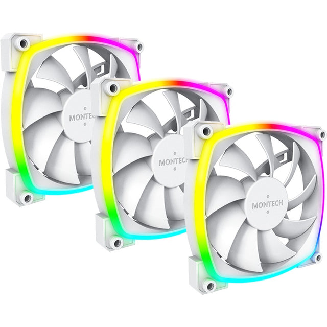 Montech ax120 fan pwm 3-pak wentylatorów rgb (biały, 3 sztuki, 120 x 120 x 25 mm)