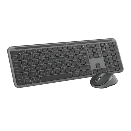 Zestaw bezprzewodowych komputerów stacjonarnych Logitech mk950 Signature Slim (grafit, układ USA-International (QWERTY), 400 - 4000 dpi)
