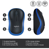 Logitech wireless mouse m185 (blue, retail)