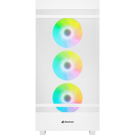 Sharkoon rebel c50 biała obudowa midi tower rgb (biała | 2x usb-a | 1x usb-c | rgb | szkło hartowane)