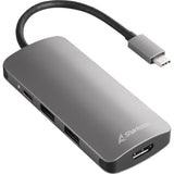 Stacja dokująca wieloportowego adaptera Sharkoon USB 3.0 typu C (ciemnoszary, HDMI, USB-C 3.2 (5 Gbit s), 3x USB-A 3.2 (5 Gbit s), microSD, SD)