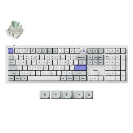 Keychron q6 he 8k klawiatura z przełącznikiem magnetycznym (biała, układ amerykański (qwerty), ultraszybka limonka, 100%, rgb, hot swap, 8k)