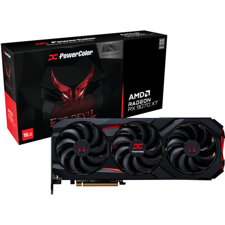 Karta graficzna Powercolor Radeon RX 9070 XT Red Devil 16 GB OC Backplate Special Edition (czarna, RDNA4, GDDR6, 3x Display Port, 1x HDMI)