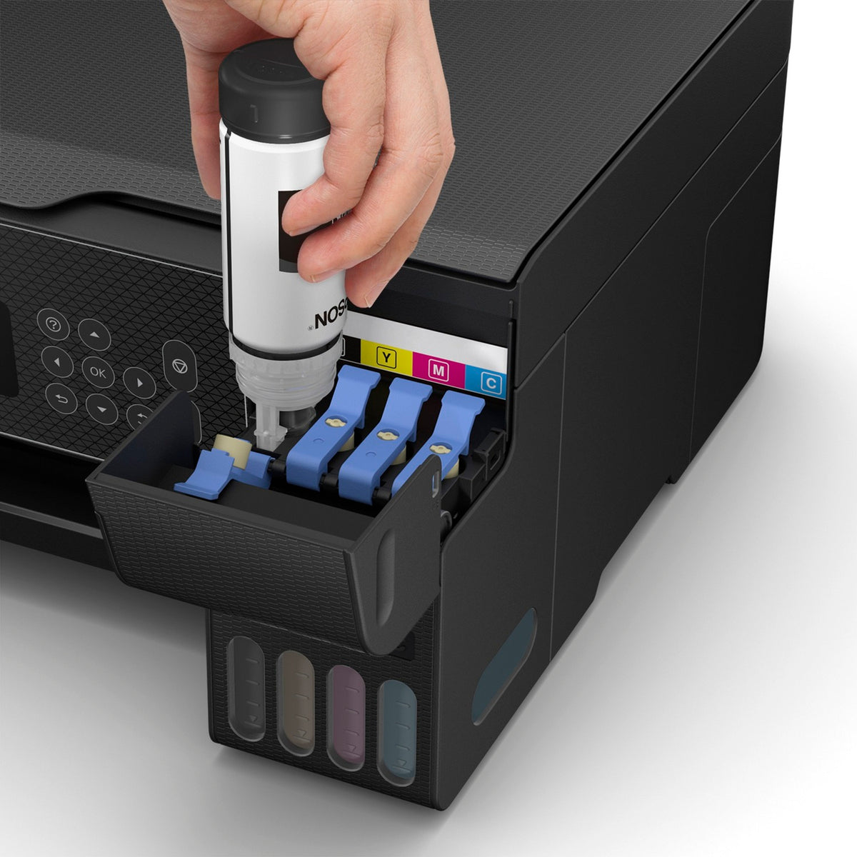 Wielofunkcyjna drukarka Wi-Fi Epson Ecotank ET-2870 A4 ze zbiornikiem atramentu Uniwersalna drukarka atramentowa (czarna, skanowanie, kopiowanie, zapas atramentu na okres do 3 lat)