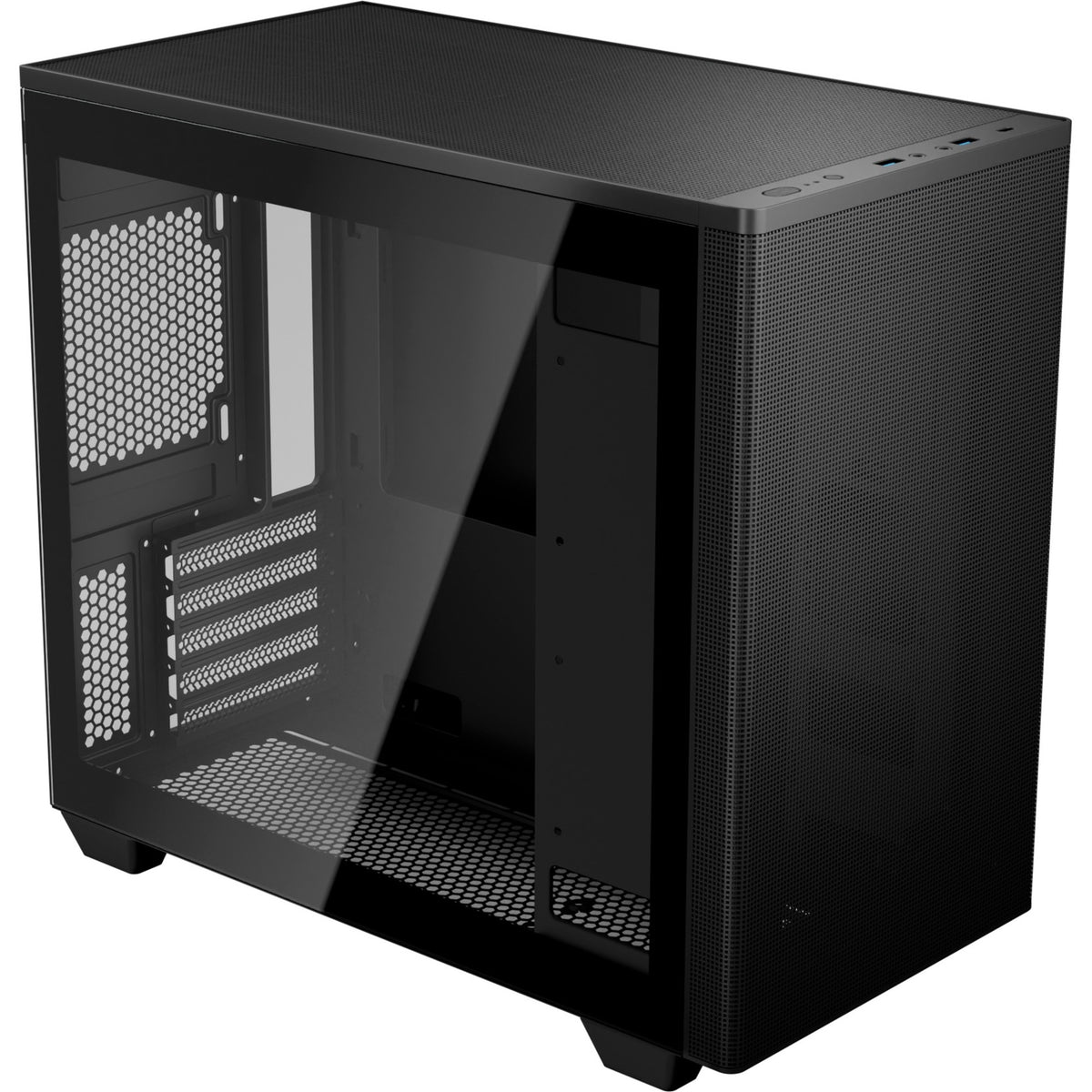 Obudowa mini mini tower Aerocool Stormfront (czarna | 2x USB-A | 1x USB-C | okienko)