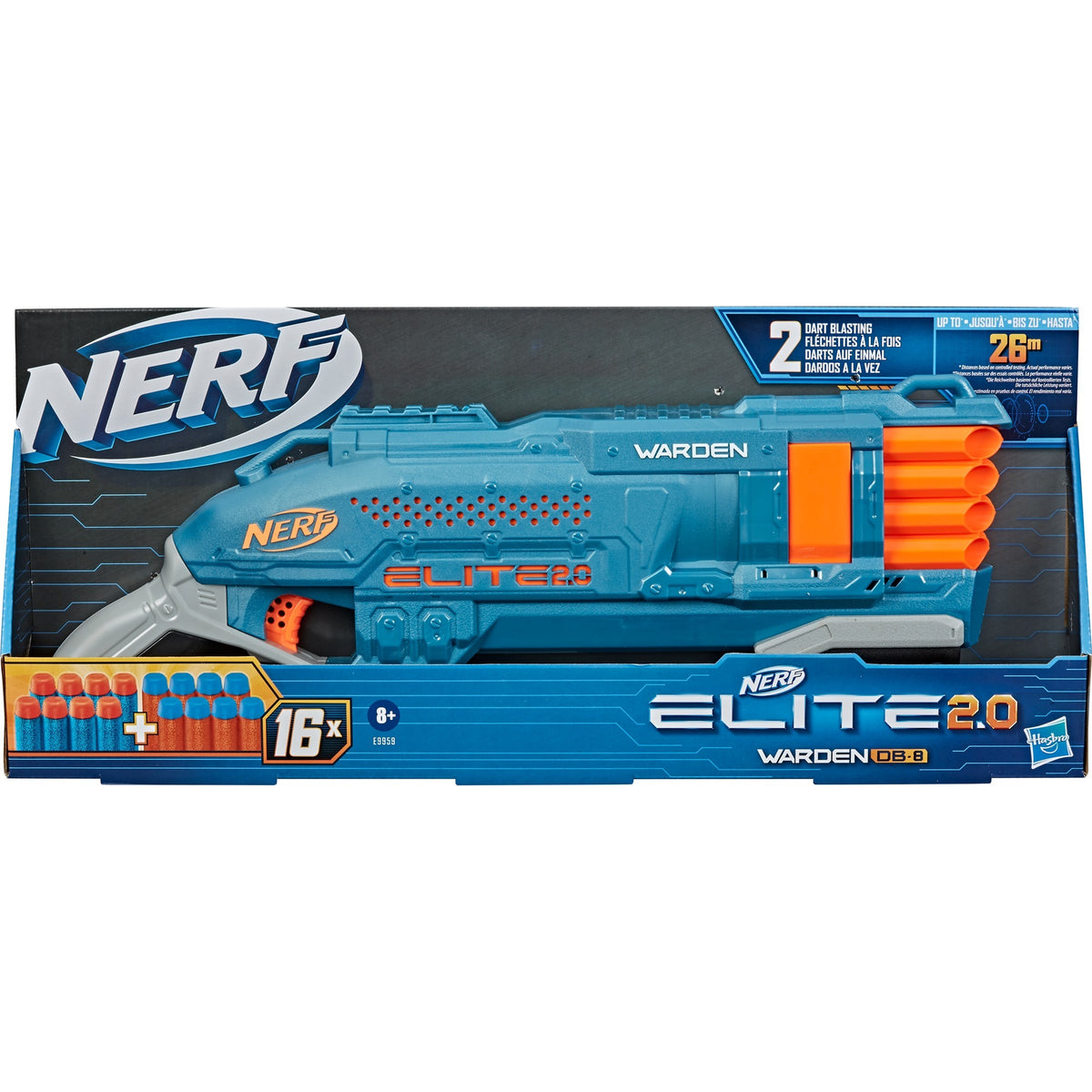 Pistolet blasterowy Nerf Hasbro Nerf Elite 2.0 Warden DB-8