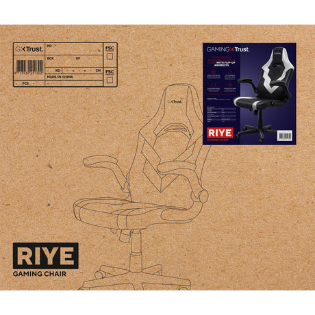 Fotel gamingowy Trust GXT 703W Riye (czarno-biały)