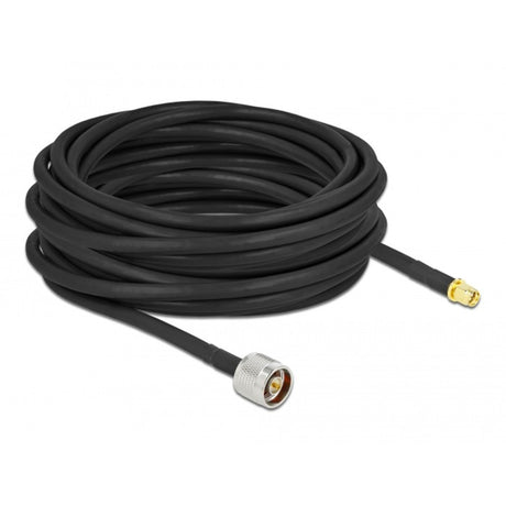 Delock kabel antenowy z wtykiem n > wtyk SMA lmr cfd300 (czarny, 10 metrów)