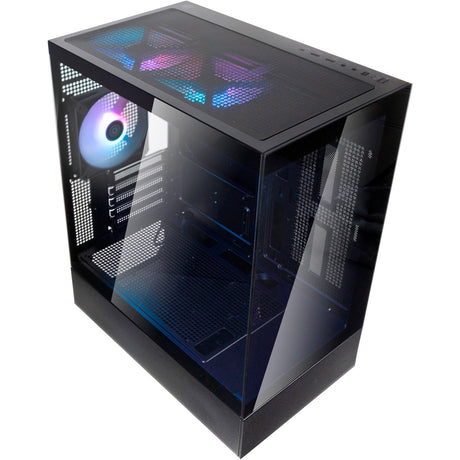 Obudowa mini tower Silverstone lucid 04 (czarna | 2x USB-A | 1x USB-C | RGB | szkło hartowane)
