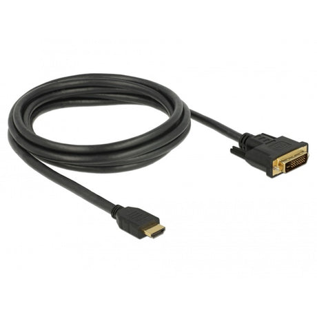 Delock Dwukierunkowy adapter kabla HDMI > DVI (24+1) (czarny, 2 metry)