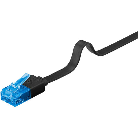 Goobay cat 6a płaski kabel krosowy u utp, kabel 5 metrów (czarno-niebieski)