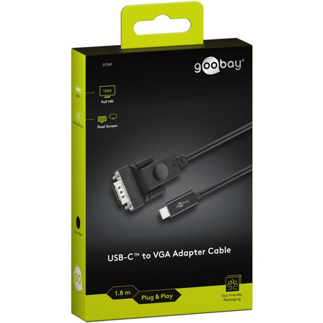 Kabel przejściowy Goobay USB-C na VGA (czarny, 1,8 m)