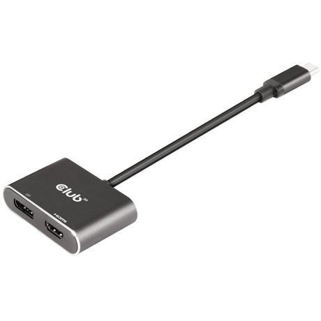 Koncentrator Club 3D MST USB3.2 Gen2 Type-C (tryb alternatywny DP) na DisplayPort + HDMI 4K60 Hz M-F (czarny)