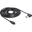 Delock Kabel USB2.0 a 90° > USB micro-B (czarny, 5 metrów)