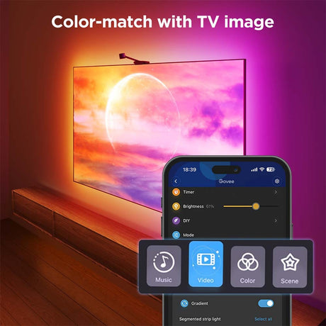 Oświetlenie Govee Smart TV ma znaczenie - 55-65 cali z podświetleniem 3s - edycja Netflix