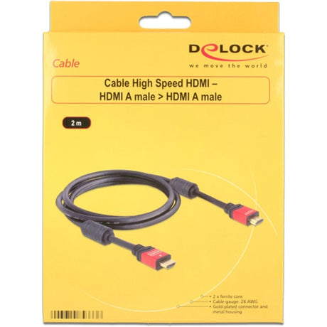 Delock kabel High Speed HDMI – HDMI a męski > HDMI a męski (czarny, 2 metry)