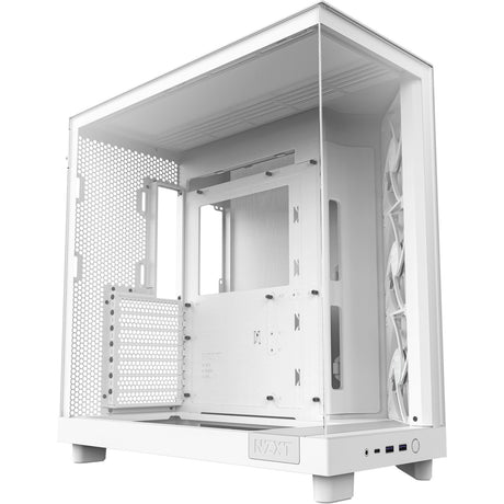 Obudowa midi tower Nzxt h6 flow (biała | 2x USB-A | 1x USB-C | szkło hartowane)