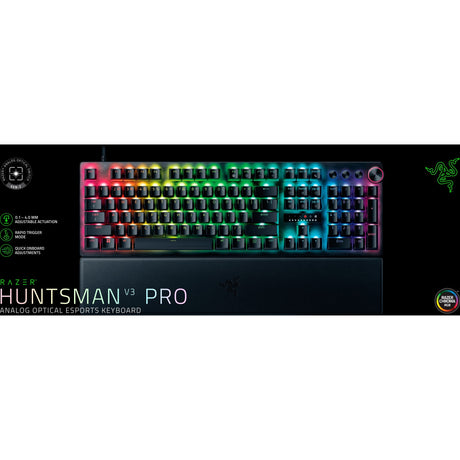 Mechaniczna klawiatura do gier Razer Huntsman V3 Pro RGB (czarna, układ amerykański (QWERTY), analogowa optyczna Gen 2, 100%, Double-Shot PBT)