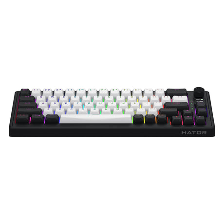 Hator skyfall mag ultima 8k wireless rgb mechanisch gaming toetsenbord (zwart, us lay-out (qwerty), hator aurum ice, 65%, rgb, double-shot pbt, hot-swap, 2.4ghz | bluetooth | usb-c)