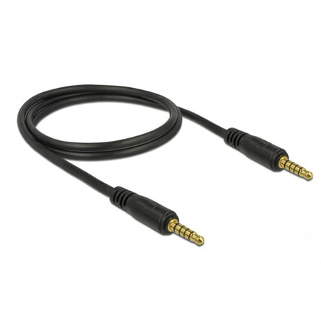 Delock kabel stereo jack 3,5 mm 5-pin (męski) > 3,5 mm 5-pin (męski) kabel (czarny, 1 metr)