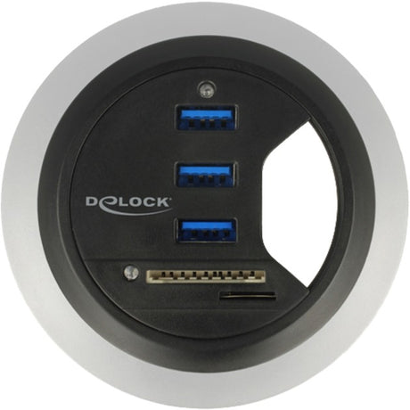 Delock koncentrator biurkowy z 3 portami USB 3.0 i 2 gniazdami, czytnikiem kart SD, czytnikiem kart