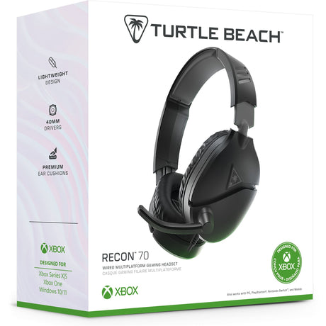 Zestaw słuchawkowy do gier nausznych Turtle Beach Ear Force Recon 70x Black (2024) (czarny, xbox series x|s, xbox one, ps4, ps5, switch, pc, mobile)
