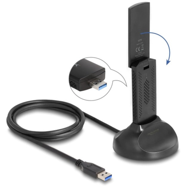 Delock Dwuzakresowy adapter USB WLAN Wi-Fi 6e Adapter WLAN AX3000 (czarny)