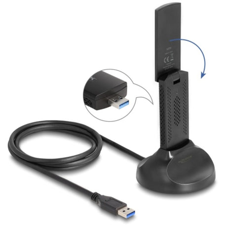 Delock Dwuzakresowy adapter USB WLAN Wi-Fi 6e Adapter WLAN AX3000 (czarny)