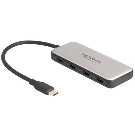 Delock 4-portowy koncentrator USB-C + PD 85 W (szary)