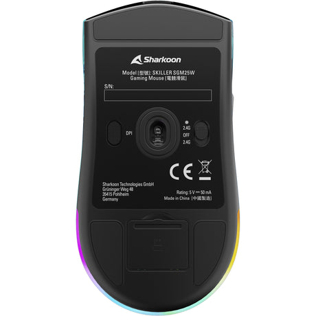 Mysz do gier Sharkoon sgm25w (turkusowy niebieski, 12 000 dpi, diody LED rgb)