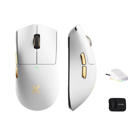 Ultralekka bezprzewodowa mysz do gier Mchose K7 (białe złoto, RGB, USB 2,4 GHz, 42 000 dpi)