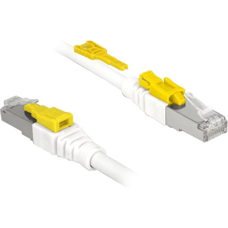 Delock kabel krosowy stp, rj-45 bezpieczny kat.6a (biały, 85330, 0,5 metra)