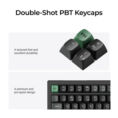 Keychron k4 ultra 8k wireless custom mechanical keyboard (zwart, us lay-out (qwerty), apex brown, 96%, rgb leds, osa double-shot pbt, usb-c | 2.4 ghz | bluetooth 5.2)