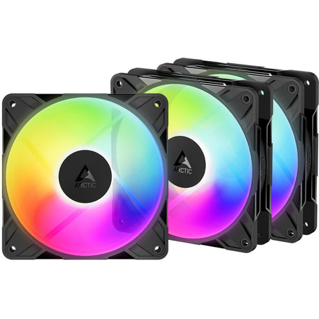Wentylatory Arctic P12 Pro Reverse a-Rgb (czarne, 3 sztuki, 120 x 120 x 27 mm, pwm)