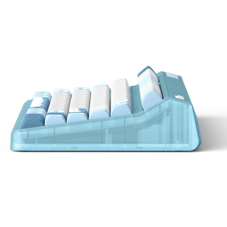 Bezprzewodowa klawiatura mechaniczna Iqunix og80 wintertide (jasnoniebieski, układ amerykański (qwerty), wiśniowy mx czerwony, 80% (tkl), diody led rgb, możliwość wymiany podczas pracy, pbt, 2,4 GHz | bluetooth 5.1 | usb-c)