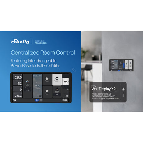 Panel sterowania Shelly Wall Display x2i (srebrny, ekran dotykowy, Wi-Fi 6, Bluetooth 5.4)