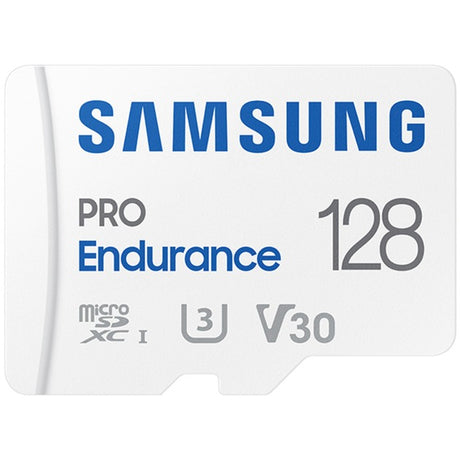 Karta pamięci Samsung pro Endurance 128 GB microSDXC (2022) (biała, UHS-I U3, klasa 10, V30, w zestawie adapter SD)