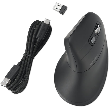 Mysz akumulatorowa Kensington pro fit ergo my630 eq (czarna, 1000 - 2400 dpi, Bluetooth, 2,4 GHz)