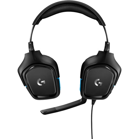 Przewodowy nauszny zestaw słuchawkowy do gier Logitech G432 7.1 z dźwiękiem przestrzennym (czarny niebieski, PC, Playstation 4, Playstation 5, Xbox One, Xbox Series X|S, Nintendo Switch)