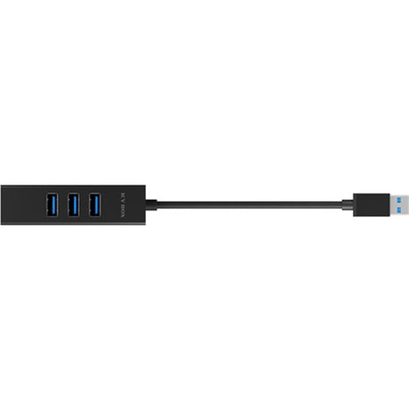 Icy box ib-hub1419-lan koncentrator USB (czarny, 3x USB-A 3.2 (5 Gbit s), 1x LAN)