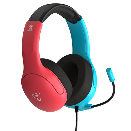Turtle beach airlite fit gamingheadset met microfoon over-ear gaming headset (neonblauw neonrood, nintendo switch, nintendo switch lite, nintendo switch - oled-model)