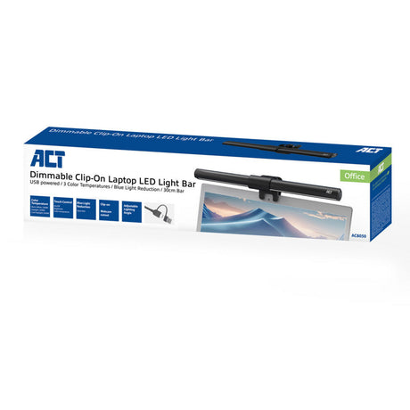 Act Connectivity Przyciemniana listwa świetlna LED do laptopa Listwa LED (czarna, zasilana przez USB, 3000–6500 K)