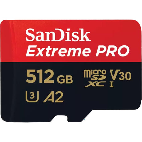 Karta pamięci Sandisk Extreme Pro 512 GB MicroSDXC (UHS-I U3, Class 10, V30, A2, w zestawie adapter SD)