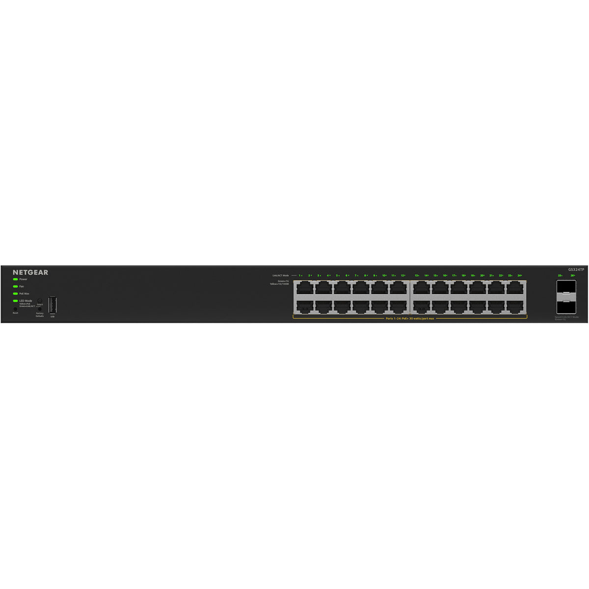 Przełącznik Netgear gs324tpv2 (czarny, budżet POE 190W)