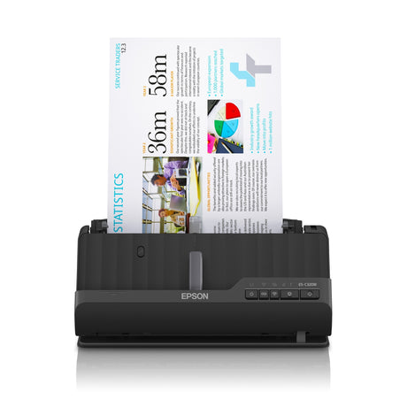 Kompaktowy skaner dokumentów A4 Epson es-c320w z łącznością Wi-Fi i ścieżką U (czarny, a4, a5, a6, b5)