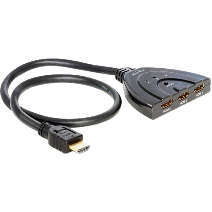 Delock Przełącznik HDMI 3 > 1 Przełącznik HDMI (czarny, 60 centymetrów)