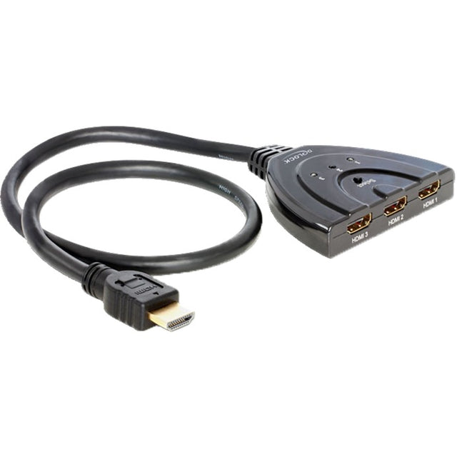 Delock Przełącznik HDMI 3 > 1 Przełącznik HDMI (czarny, 60 centymetrów)