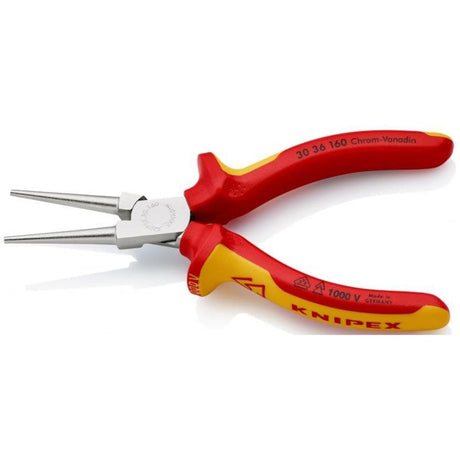 Szczypce długie Knipex, chromowane, izolowane, z wielokomponentowymi uchwytami, testowane przez VDE 160 mm - 3036160